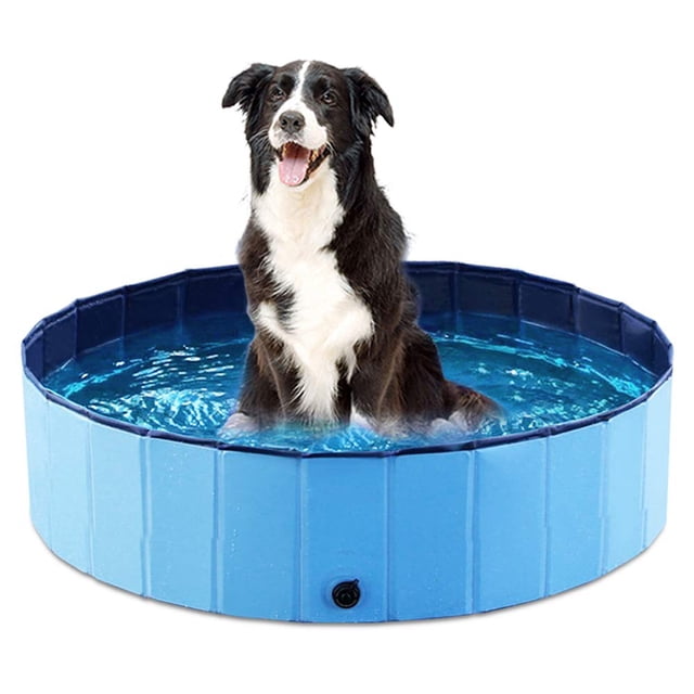 Bañera plegable para perros y mascotas Jasonwell, plegable, 32 cm, azul