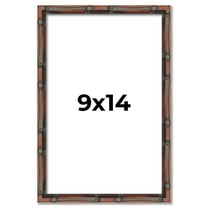 9x14 Frame Brown Bamboo with Dark Coffee/Walnut Finish | Solid Wood Picture Frame Width 0.75 Inches