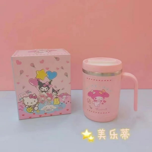 Taza de café Sanrio Kuromi Cinnamoroll Mymelody, termo de acero inoxidable con dibujos animados, tazas de vacío con asa, 300Ml