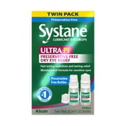 Systane Ultra Preservative Free Lubricant Eye Drops for Dry Eyes, Twin Pack