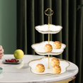 thumbnail image 4 of Soporte de pastel de postre Baoblaze Cerámica y metal de 3 niveles, 4 of 7