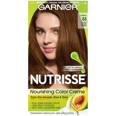 Garnier Nutrisse Nourishing Hair Color Creme 53 Medium Golden Brown Chestnut 1 Kit