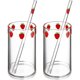 thumbnail image 1 of Vasos de Cristal Transparente con Pajita – Tazas para Agua, Leche, Jugos y Bebidas Frías, Reusable Cups, 1 of 4
