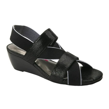 

Ros Hommerson Wynona Women s Stretch Fabric Straps Sandal In Black Combo