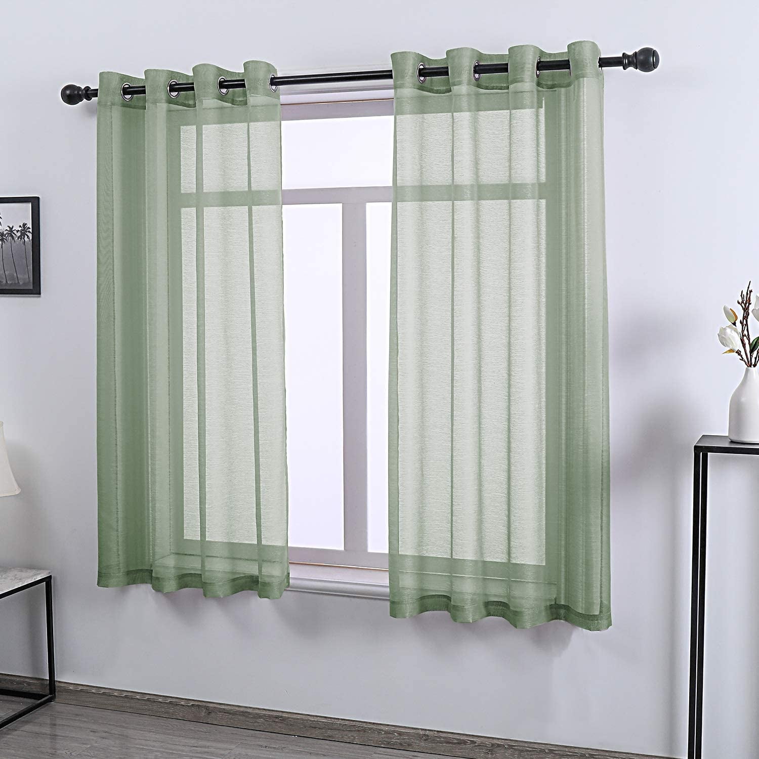 Sage Green Curtains 63 Inch Length For, Grommet Curtains 63 Long