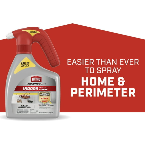 Ortho Home Defense Max Indoor Insect Barrier, With Battery-Powered Sprayer, 1.5 L