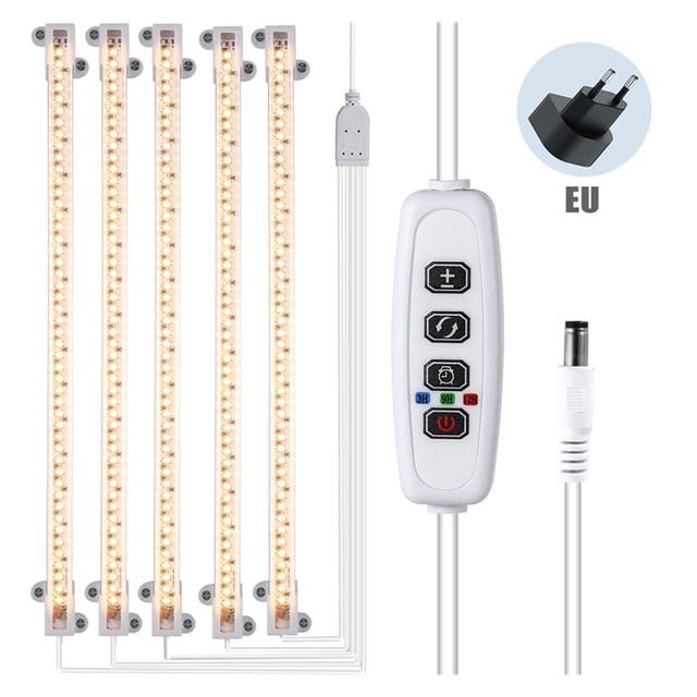 Lampe de Culture Intérieure à Intensité Réglable à DEL, Phyto Lampe avec Minuterie, avec Alimentation, Kits Hydroponiques, Lampe à Spectre Complet pour Plantes, Lampe de Culture Intérieure
