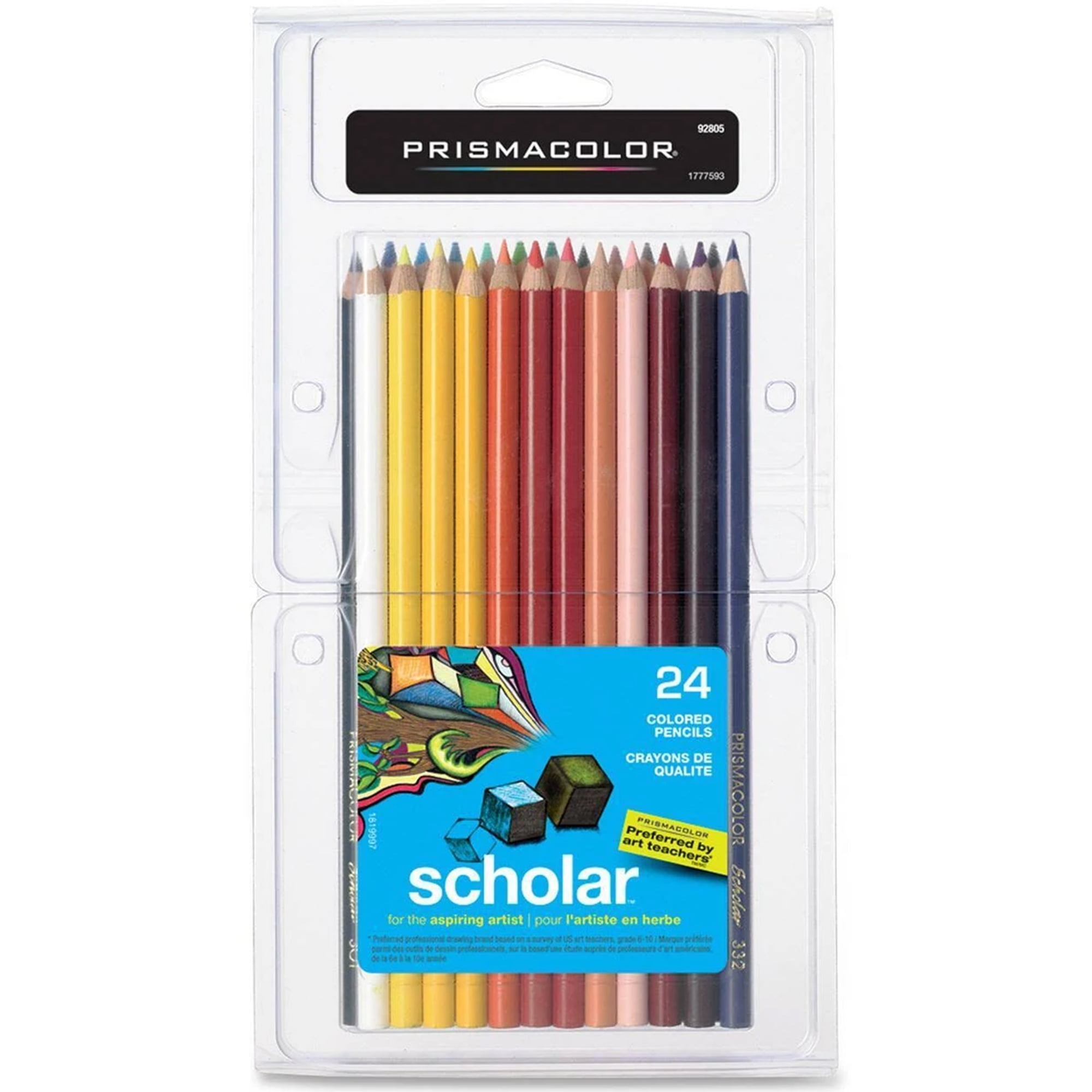 Prismacolor Scholar Student/Artisis Quality Colored Pencils 24 Colors-92805 
