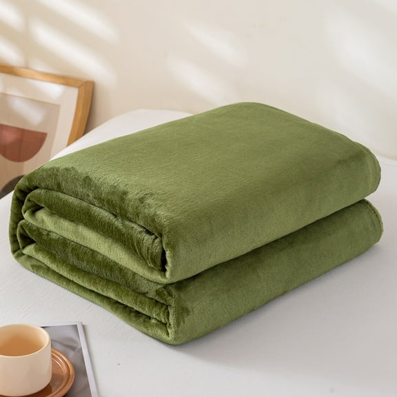 XmhyTop-A Throw Blanket Green Velvet 100x150cm Throws - Soft Decorative Accent for Chair, 1 Piece