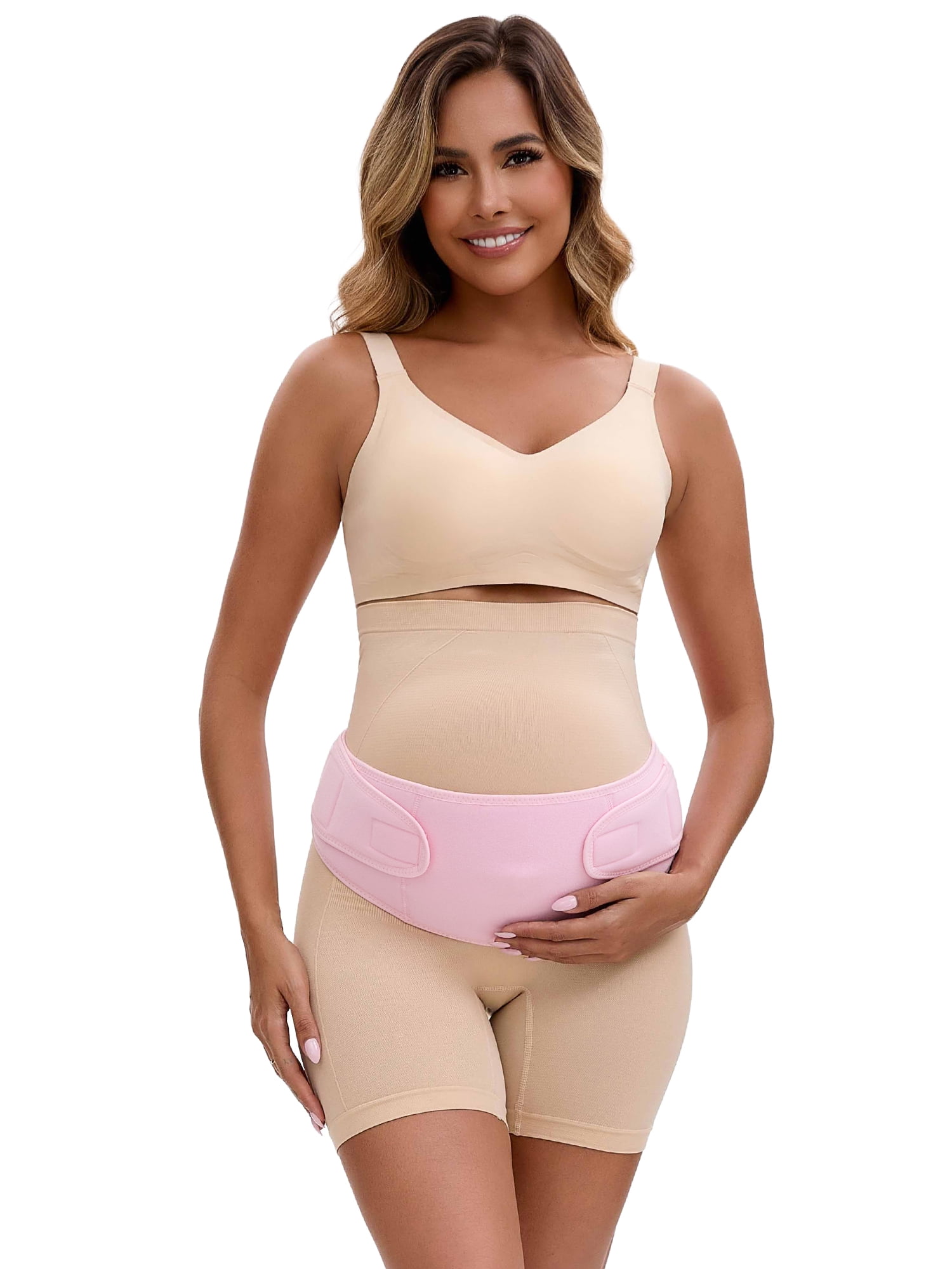 Unique Bargains Maternity Belly Bands Soft and Breathable Pregnancy Support Band XL Pink