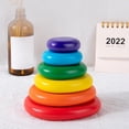 thumbnail image 4 of Bloques apilables de Juguetes Torre de construcción temprana de apiladores rico y Habilidad fina para Piedra 6pcs arco iris Salvador Apilador de juguetes clásicos, 4 of 6