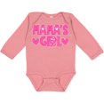 thumbnail image 3 of Inktastic Mama's Girl Pink with Hearts Girls Long Sleeve Baby Bodysuit, 3 of 5