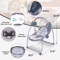 thumbnail image 6 of JieC Electric Baby Swing, Foldable Infant Bouncer Cradle with 5-Point Safety Harness,Bluetooth Control, Gray, 6 of 11