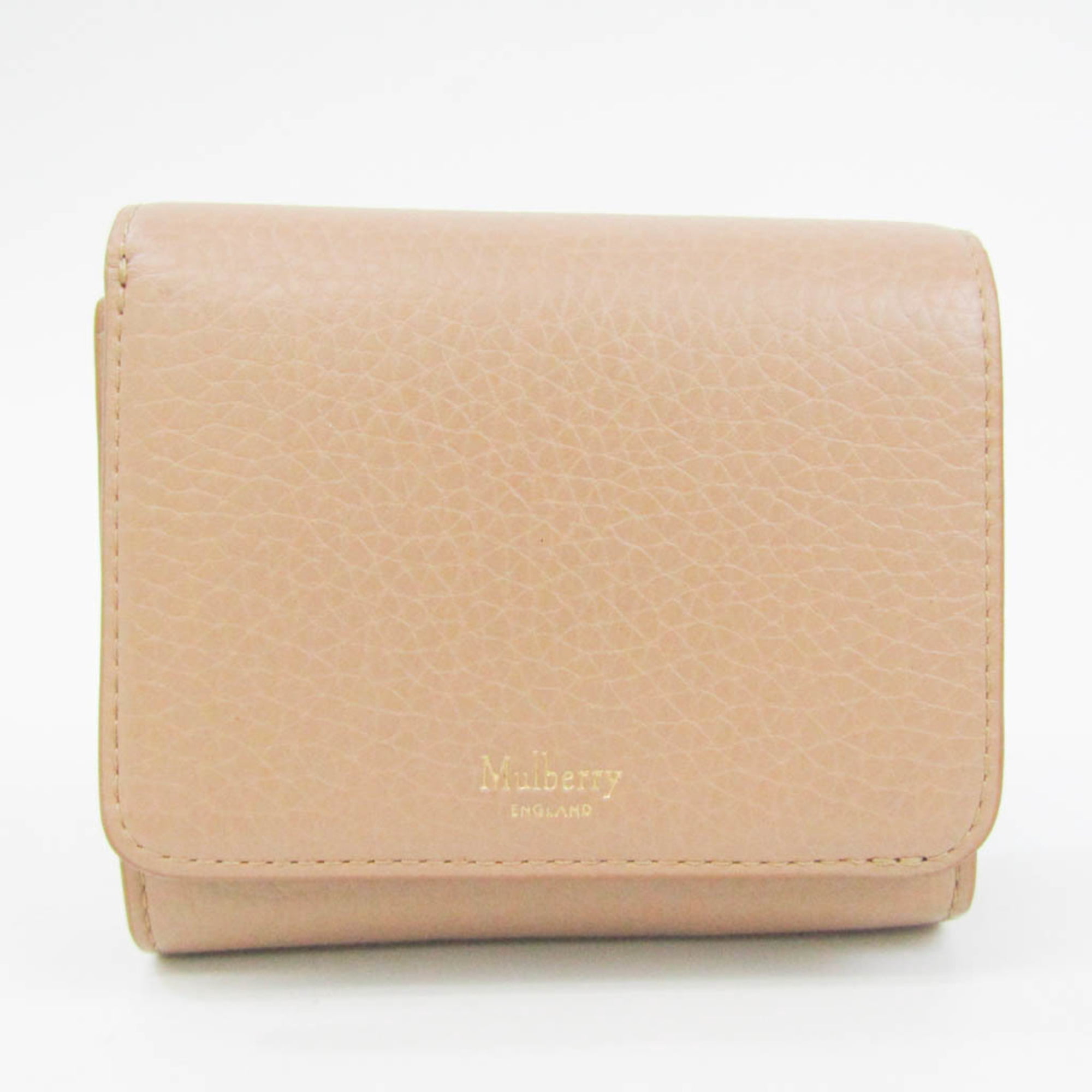 Authenticated Used Mulberry SMALL CONTINENTAL FRENCH PURSE Women's Leather Wallet (bi-fold) Beige Pink - Walmart.com