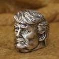 thumbnail image 4 of 925 Sterling Silver USA President Ring Biker Punk Jewelry TA377 Small Model US Size 8.5, 4 of 15