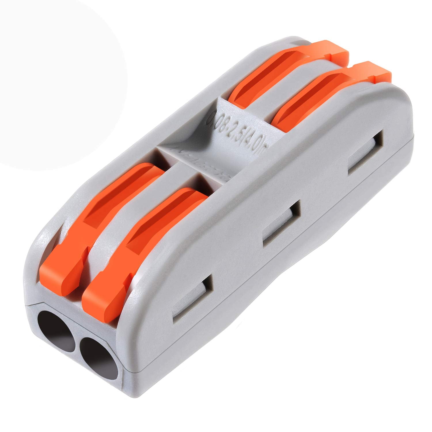 25pcs Conductor Compact Connectors Lever Wire Nut Electrical Connectors with Fixed Base for 2 Circuit Inline Splices 28-12 AWG