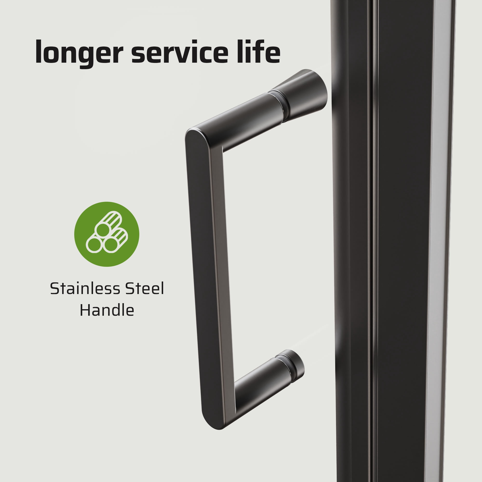 Leumius Pivot Shower Doors, 33" W x 72" H Semi-Frameless Design,1/4" Thick SGCC Tempered Glass,Reversible Installation,Matte Black