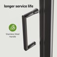 thumbnail image 4 of Leumius Pivot Shower Doors, 33" W x 72" H Semi-Frameless Design,1/4" Thick SGCC Tempered Glass,Reversible Installation,Matte Black, 4 of 8