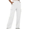 thumbnail image 1 of Timegard Womens Sweatpants Cargo Pants Elastic Waist Straight Leg Fall Casual Loose Workout Trousers, 1 of 6