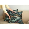 thumbnail image 2 of Ambesonne Lake Throw Pillow Cover 2 Pack, Fibonacci Details Mountains, 20", Raspberry Pale Teal Blue, 2 of 7
