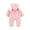 Pink, variant on Fesfesfes Newborn Baby Bodysuit Winter Fannel Jumpsuit Girls Boys Fleece Warm Overall Rompers Solid Color Jumpsuit