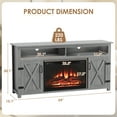 thumbnail image 4 of Homall Fireplace TV Stand in Wood Gray - Adjustable Shelves & Large Storage Entertainment Center, 4 of 7