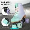 thumbnail image 6 of YYW Roller Skates for Women,Double-Row Light up Wheels Men Quad Skate,Green Purple(Women 8/Men 6.5), 6 of 9
