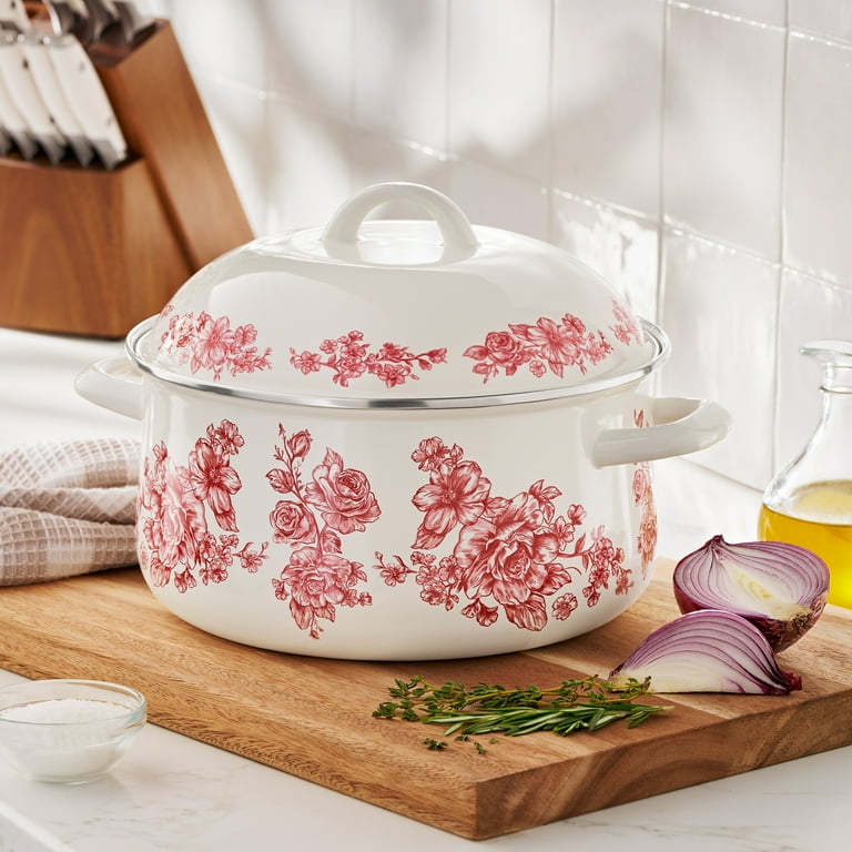 The Pioneer Woman Agatha 6.4-Quart Enamel on Steel Dutch Oven with