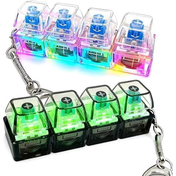 2 Pack Keyboard Fidget Keychain,Keyboard Button Finger Clicker for Anxiety Relief