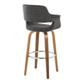 thumbnail image 4 of LumiSource Grey Vintage Flair 30" Fixed-Height Barstool - Set of 2, 4 of 4