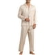 thumbnail image 5 of INSPIRAR CHIC Conjunto de Pijamas Casuales de Satén de 2 Piezas para Hombre con Botones y Mangas Largas a Rayas S Champagne, 5 of 6