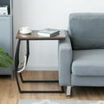 thumbnail image 4 of Gymax C-shaped End Side Sofa Table Vintage Accent Snack Laptop Tablet w/ Side Pocket, 4 of 9