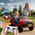 thumbnail image 2 of 24V Kids Ride On Car with Remote Control, 400W Power Motors, 4 Wheels Suspension Toy Car for Kids, Bluetooth, USB, Music, LED Lights, Power Display, Electric Car for Kids Ages 3+, Red, 2 of 7