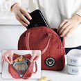 thumbnail image 5 of Bolsa térmica para el almuerzo, pequeña bolsa térmica plegable para el trabajo y la escuela, bolso de mano para picnic para mujeres, adultos, estudiantes y niños (rojo), 5 of 5