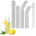 thumbnail image 4 of PFFRIZ Clearance 12-Pack Reusable Stainless Steel Straws, Metal Straws, Free 2 Cleaning Brush Included, 4 of 7