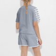 thumbnail image 4 of VONCOS Fashionable 5 - 6 Years Old Kids' Casual Short Sleeve Crew Neck Printed T - Shirt and Short Pants Two - Piece Set with Checkered and Animal Print Patterns,Gray,Size 10 T, 4 of 8