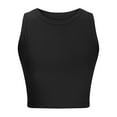 thumbnail image 5 of Womens Summer Tops Sleeveless Color Tops Solid Women's Tank Short Round Neck Vest Women's Blouse Shirts for Women, 5 of 6