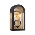 thumbnail image 3 of Grotto 2-Light Outdoor Wall Lantern in Matte Black with Vintage Gold, 3 of 5
