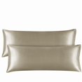 thumbnail image 1 of Chenchen Satin Body Pillow Cover 2 Pack, Super Soft and Cooling Body Pillow Pillowcase for Hair and Skin, Breathable Silky Full Long Pillowcase Cover(20"x54", Taupe), 1 of 1