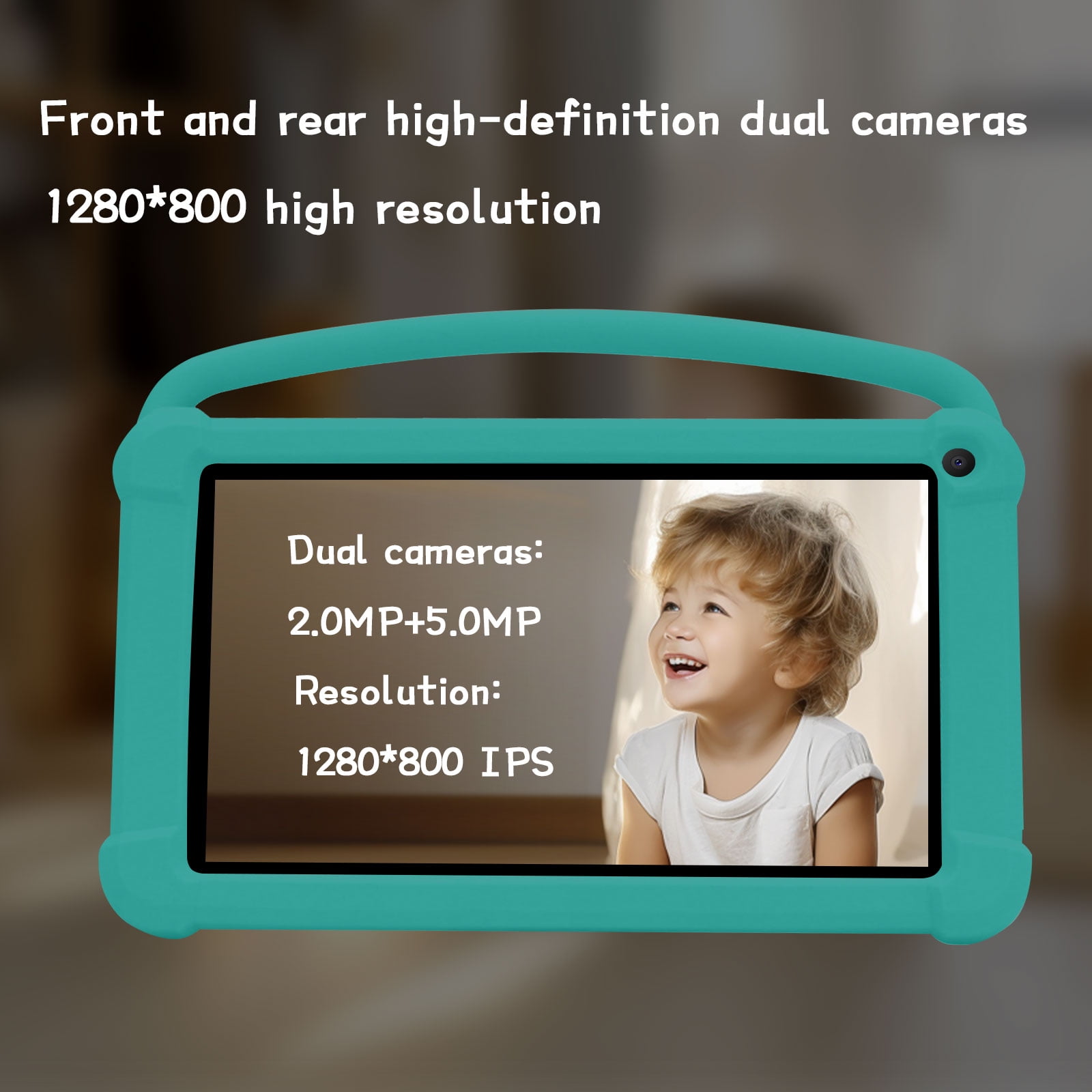 Kids Tablets, Android 12 Tablet for Kids, 4GB RAM 32GB ROM Toddler Tablet 7 inch IPS Screen, Parental Control, 2+5MP Dual Camera, Shockproof Case for Educational, Games