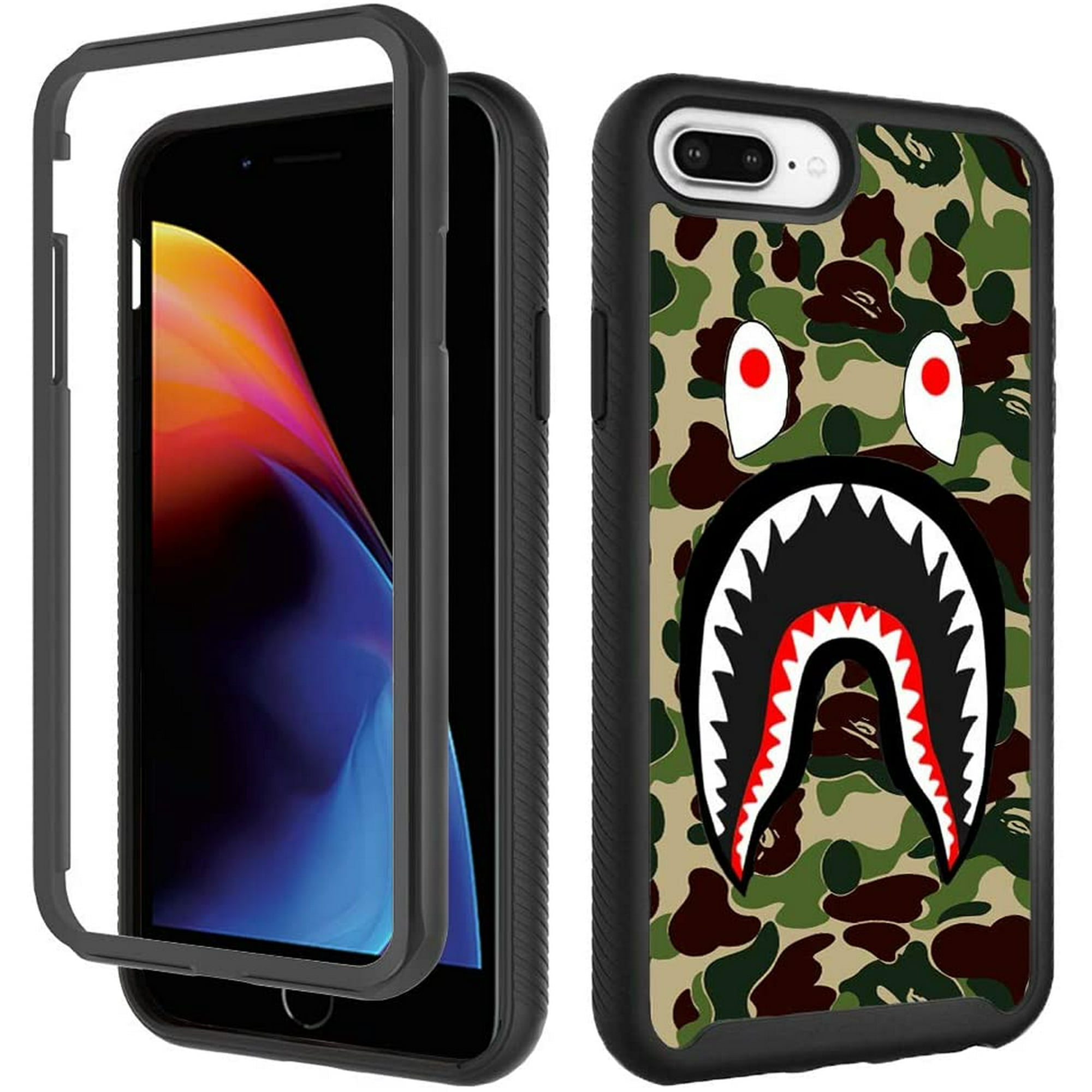 Case for iPhone 6 Plus 6s Plus iPhone 8 Plus Cool Camo Case iPhone 7 Plus Cases for Boys Girls Design Shockproof Rugged Dual Layer Bumper Full Body Protective Cover 5.5 inch