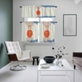 thumbnail image 5 of Orange Circle Kitchen Curtains Valances and Tiers Set of 3 Blue Brown Line Sun Modern Abstract Beige Tier Curtains and Valance with Rod Pocket for Small Windows, 27.5"x24", 5 of 9