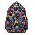 thumbnail image 3 of Game Controller Black Pattern Backpack for School, Cute School Bag with Adjustable Shoulder Straps and Padded Back, 16.9"x12.6"x5.9", 3 of 5