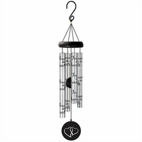 21 in. Sonnet in Our Hearts Wind Chime -Silver