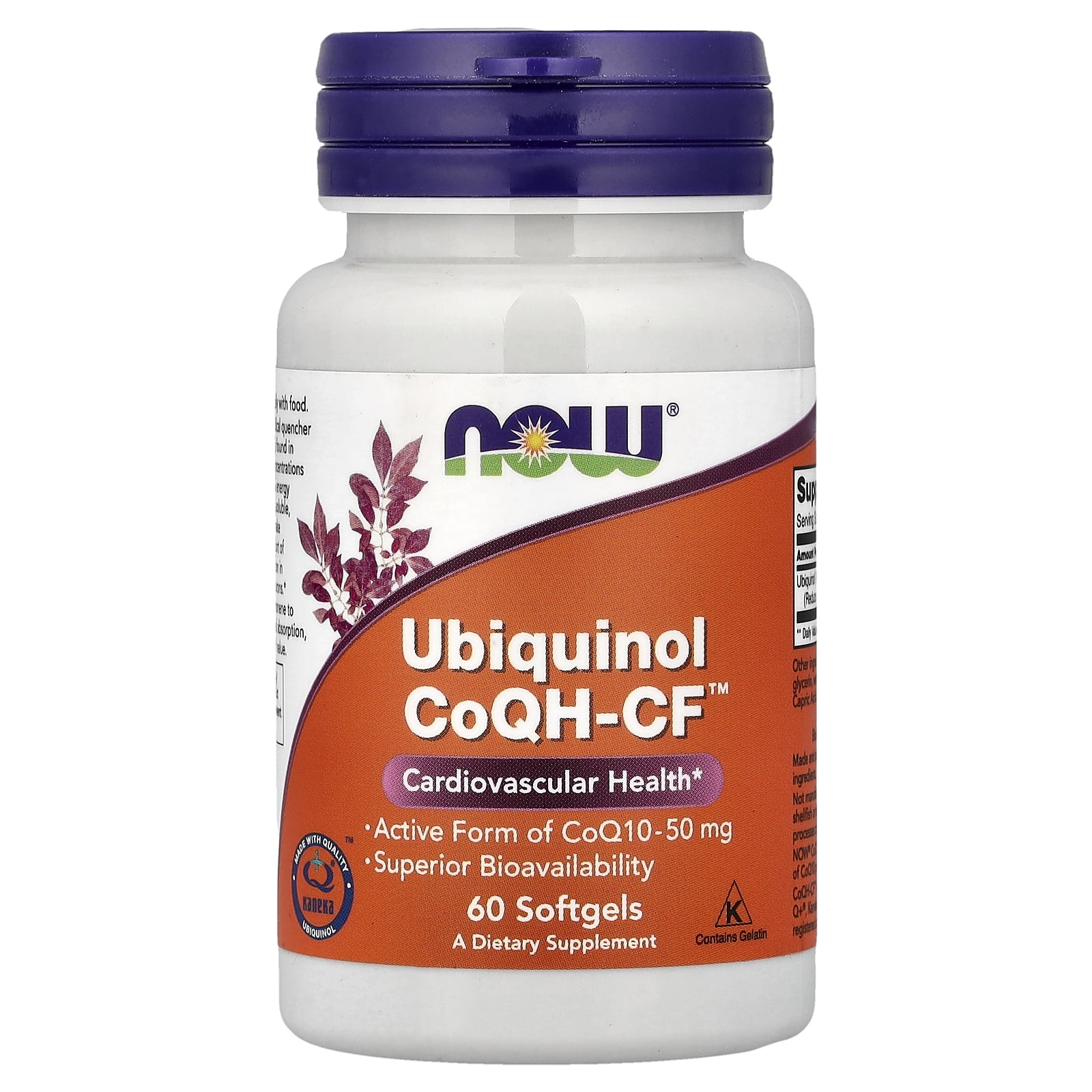 NOW Foods Ubiquinol CoQH-CF, 50 mg, 60 Softgels