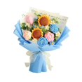 thumbnail image 2 of Flores de crochet completadas Bouquet Flower Artificial Flower Decoración hecha a mano para el Día de la Madre Día del Día de la Maestría Cumpleaños Azul, 2 of 8