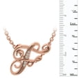 thumbnail image 6 of SuperJeweler F Initial Necklace In Rose Gold With 5 Diamonds, Serif Style, With Free 18 Inch Cable Chain, For Women, 6 of 7