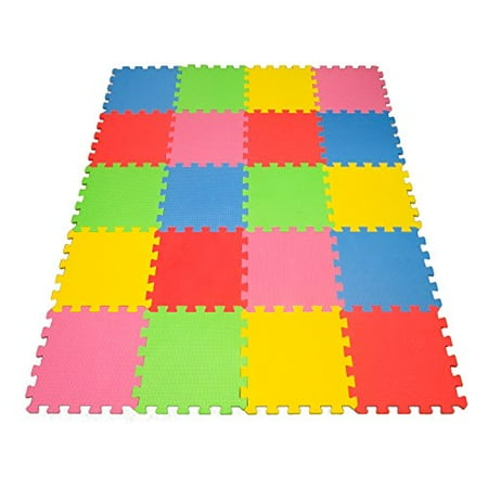 Angels 20 XLarge Foam Mats Toy ideal Gift -Colorfull Tiles Multi Use, Create & Build A Safe PLay Zone Area, Interlocking eva Non-Toxic Floor for Children Toddler Infant Kids Baby Room & Yard (Best Foam Floor Mats For Babies)