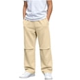 thumbnail image 3 of Falkdiz Warm Sweatpants for Girls Outdoor Loose Pockets Winter Elastic Waist Straight Leg Trendy Relaxed fit Open Bottom Girls Pants , Beige , Size: 5-6 Years, 3 of 8