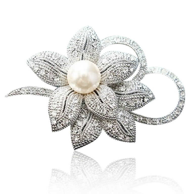 Flower Brooch Pin Fashion Crystal Corsage for Women, Womens Brooches and  Pins, Rhinestone Crystal Brooches for Women Fashion